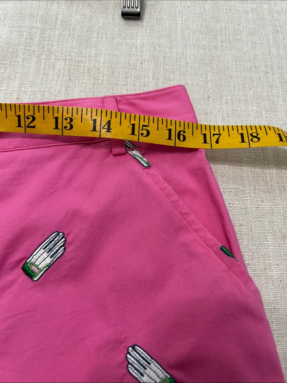Vintage Lilly Pulitzer Bermuda Shorts Size 12 Pink Golf Glove Embroidered Preppy - Picture 5 of 11